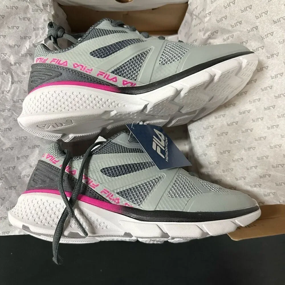 New Fila Memory Cryptonic 9 Pink Grey Running Shoes Sneakers 6.5